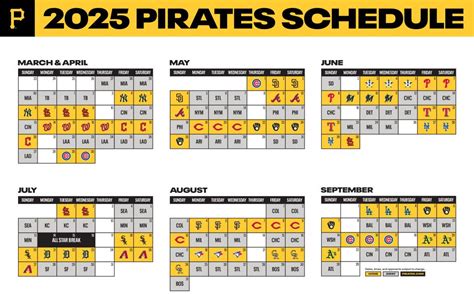Printable Pirate Spring Baseball Schedule