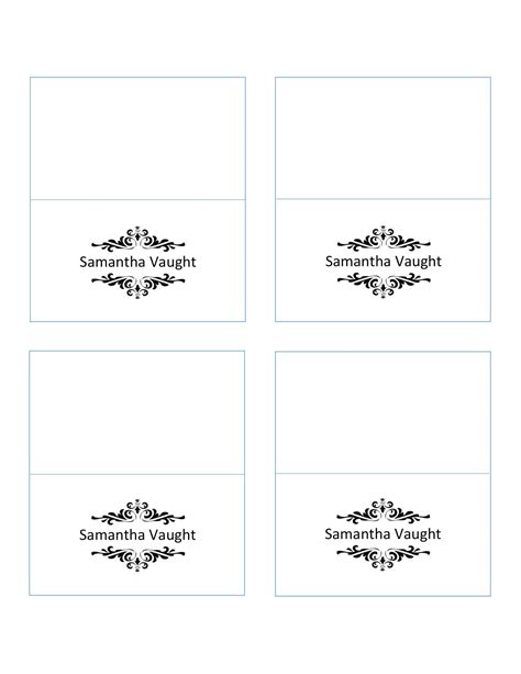 Printable Place Card Template Size