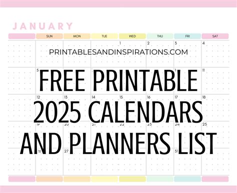Printable Planner Size Calendar