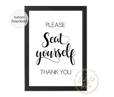 Printable Please Seat Yourself