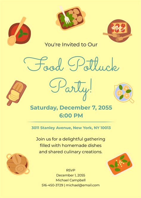 Printable Potluck Invitation