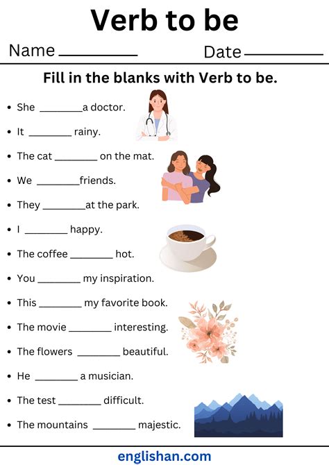 Printable Practice, Be Verb
