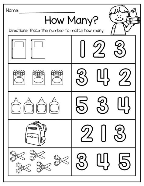 Printable Pre K Math Work Sheets