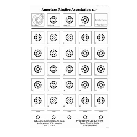 Printable Precision Rimfire Targets