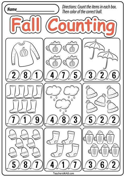 Printable Prek Fall Worksheets