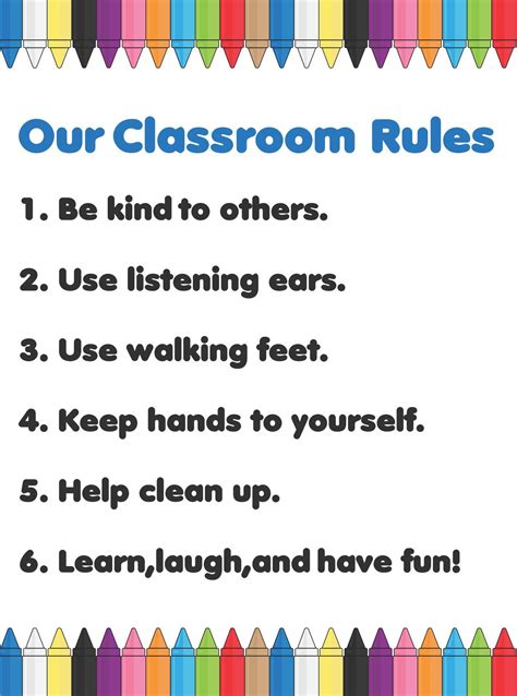 Printable Preschool Class Rules