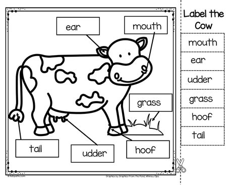 Printable Preschool Worksheets Of A Cow