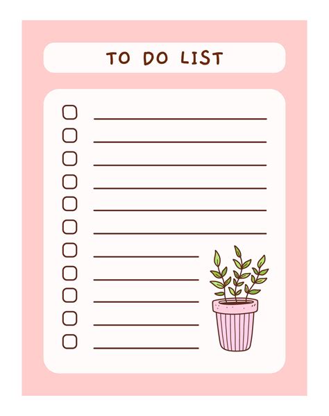 Printable Pretty To Do List