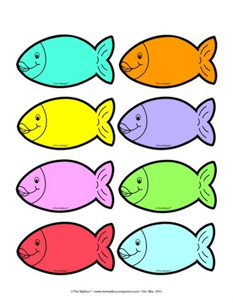 Printable Primary Colored Fish