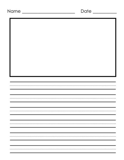 Printable Primary Writing Paper Drawing Space