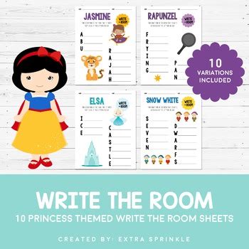 Printable Princess Write The Room