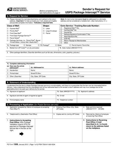 Printable Ps 153 Form Usps