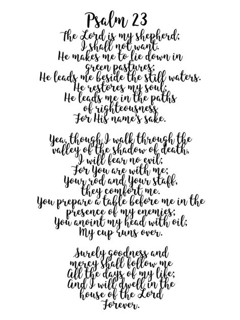 Printable Psalm 23 King James