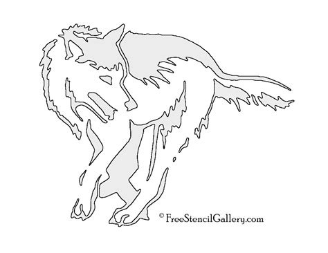 Printable Ptterned Wolf Stencil