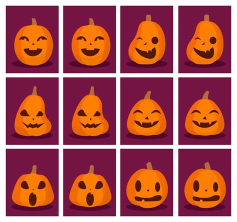 Printable Pumpkin Face Matching Game
