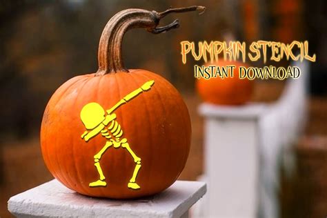 Printable Pumpkin Skeletin Stencils