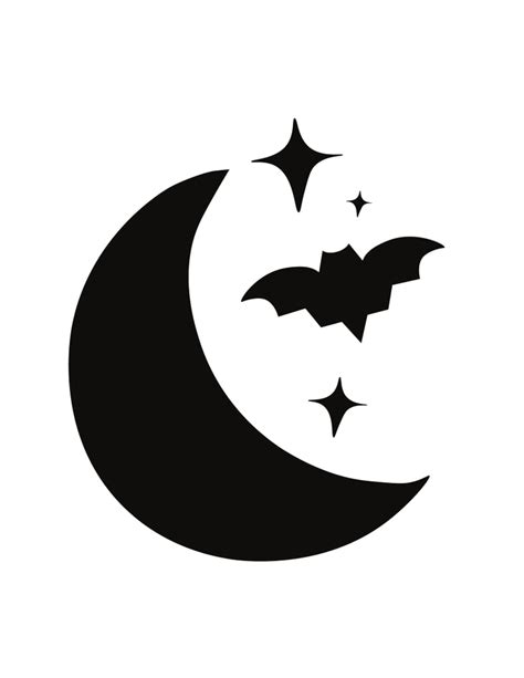 Printable Pumpkin Stencil Bat Moon