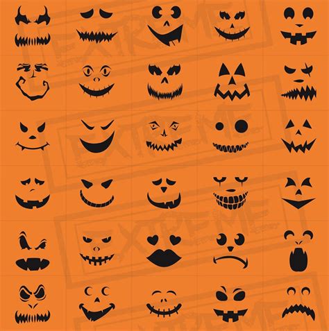 Printable Pumpkin Stencil Faces