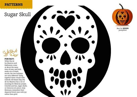 Printable Pumpkin Stencil Sugar Skull