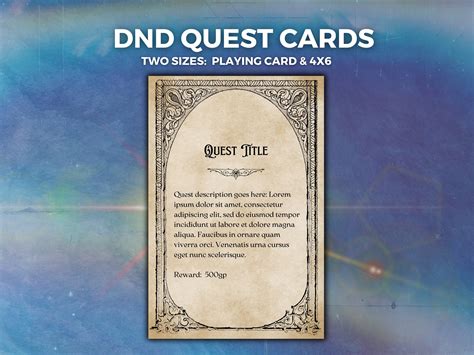 Printable Quest Cards 5E