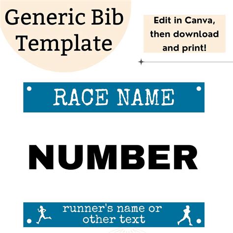 Printable Race Bib Numbers
