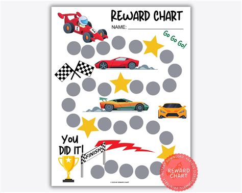 Printable Race Track Reward Chart