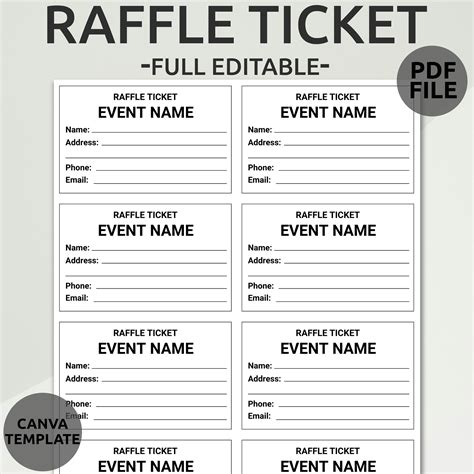 Printable Raffle Tickets Paper
