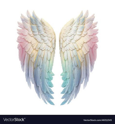 Printable Rainbow Angel Wing