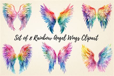 Printable Rainbow Angel Wings