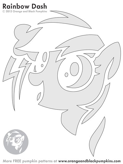 Printable Rainbow Dash Pumpkin Stencil