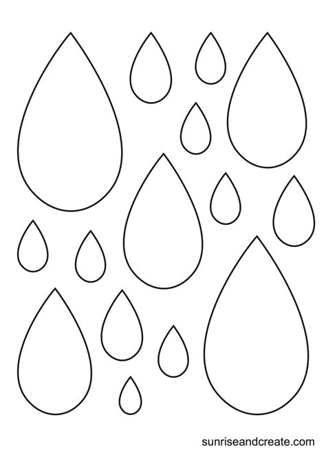 Printable Raindrops To Color