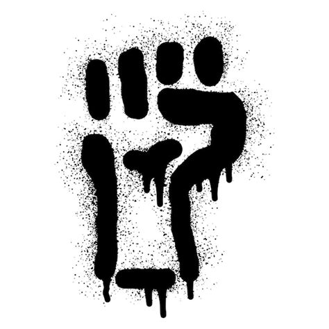 Printable Raised Fist Stencil
