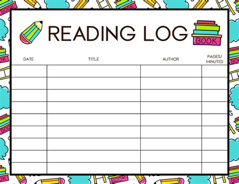 Printable Reading Logs For Prek