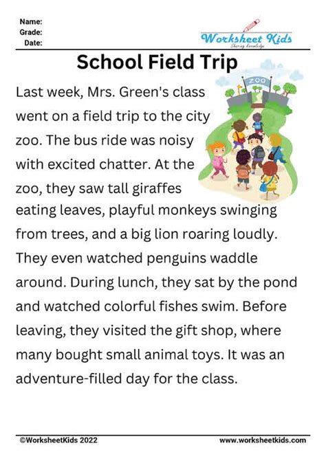 Printable Reading Long For First Grade