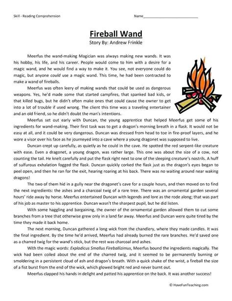 Printable Reading Passages For 5Th Grade