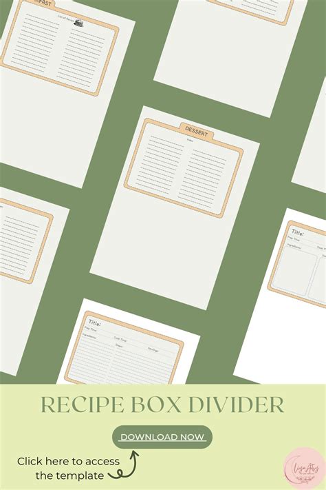 Printable Recipe Box Inserts