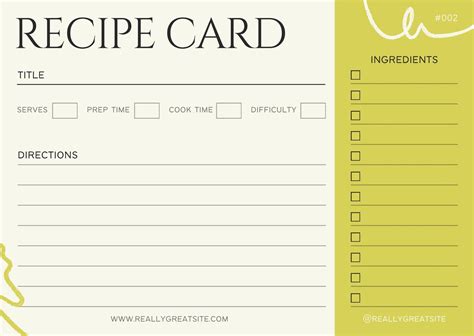 Printable Recipe Card Plugin