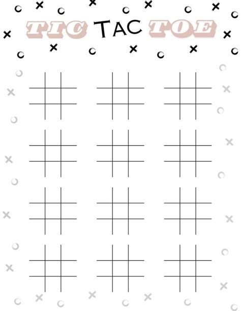 Printable Red Ink Tic Tac Toe