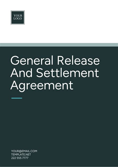 Printable Release Of Settlement Agreement