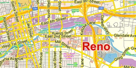 Printable Reno Street Map