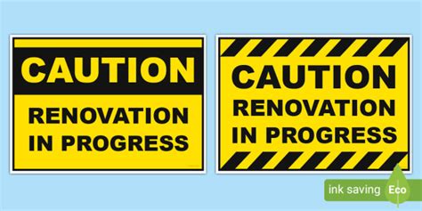 Printable Renovations In Progress Signs