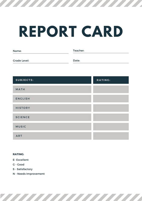 Printable Report Card Pdf