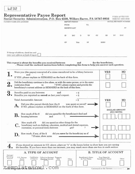 Printable Representative Payee Report 6232