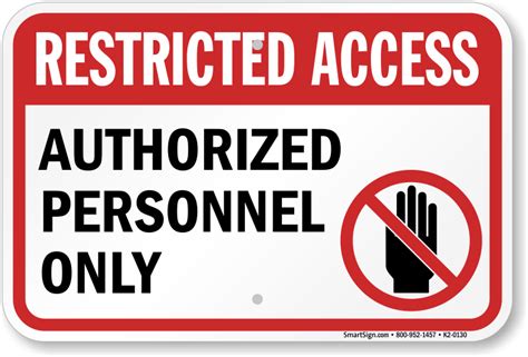 Printable Restricted Access Sign