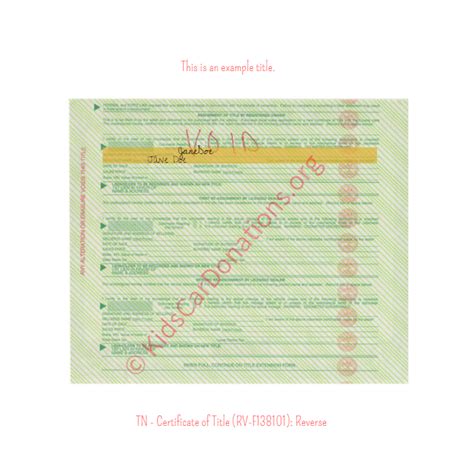 Printable Reverse Side Of Tennessee Title