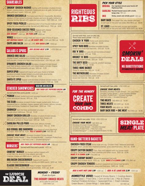 Printable Rib Crib Menu