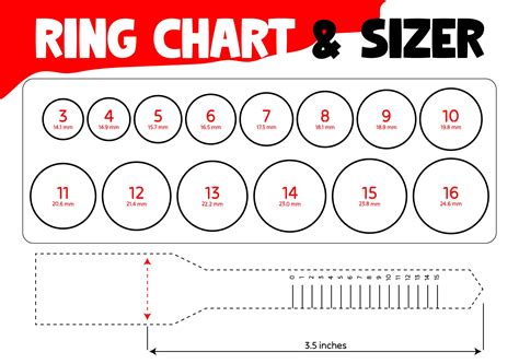 Printable Ring Sizer Strip For Men