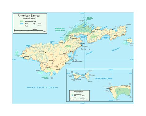 Printable Road Map Of American Samoa