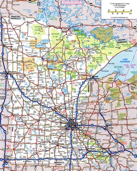 Printable Road Map Of Minnesota