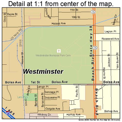 Printable Road Map Westminster Calif